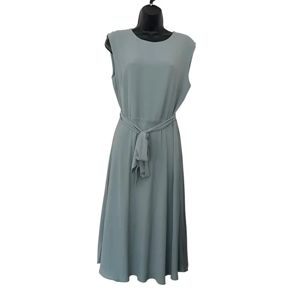 Lauren Ralph Lauren Women’s Belted Bubble Crepe Midi Dress Soft Laurel size: 6 - Picture 1 of 6